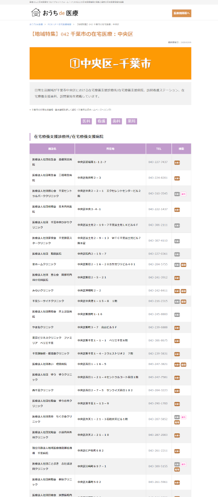 千葉県特集：千葉市中央区の在宅医療機関