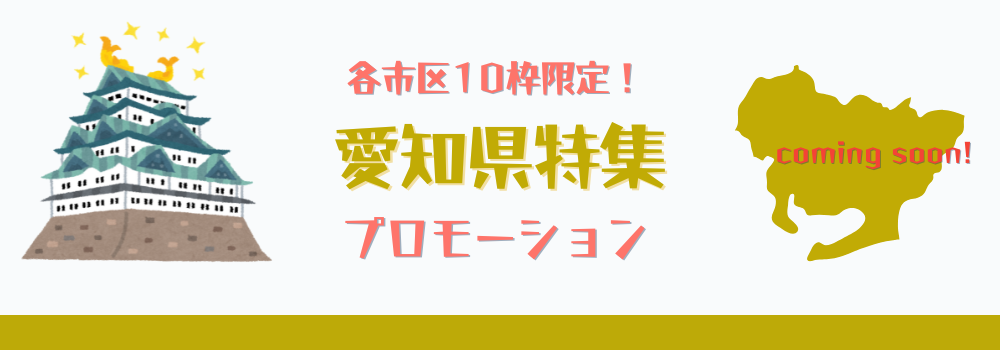 各区10枠限定！愛知県特集でのプロモーション