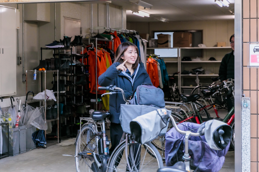 訪問に向かうところ