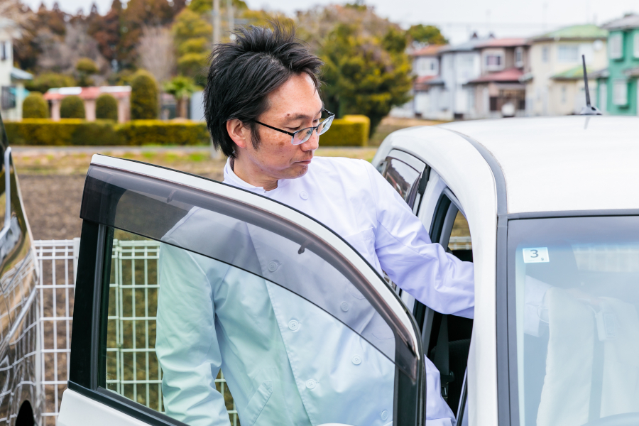 訪問に向かうところ