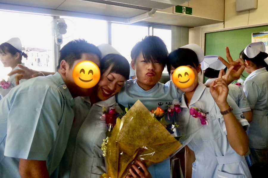 看護学校時代、生方さんとともに
